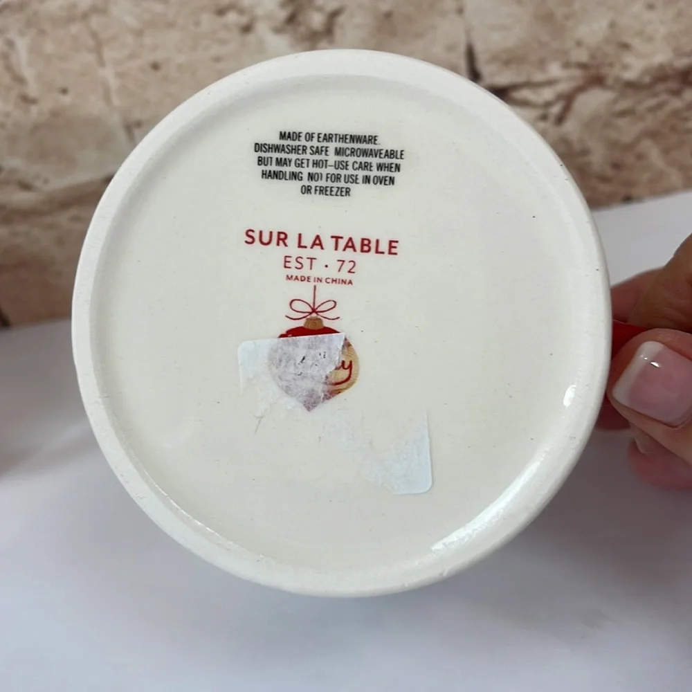 Set of Two Sur La Table Christmas Mugs